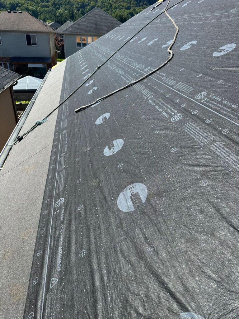 roof underlayment installed before shingle installation in Toronto