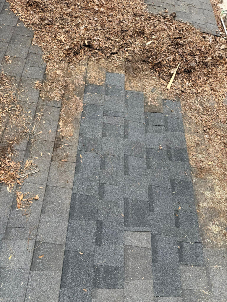 Finished roof repair with new shingles in Toronto