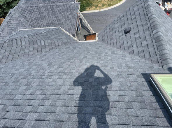 new roof replacement in Brampton with asphalt shingles