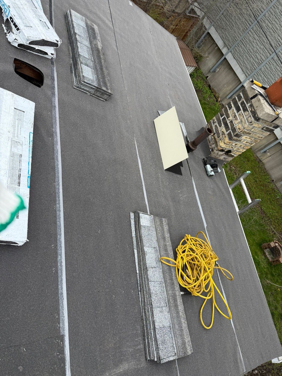 Roof underlayment installed during residential roof repair in Thornhill